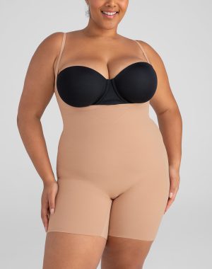 Open-Bust Mid-Thigh Bodysuit