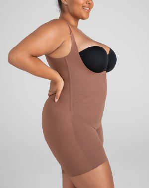 Open-Bust Mid-Thigh Bodysuit